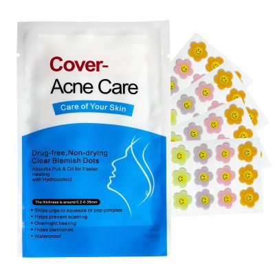 CLCMS Pimple Patches - Hydrocolloid Acne Patches for Face - Cruelty-Free Zit Patches for Face, Blemish Patches, Pimple Stickers, Zit Stickers, Acne Stickers Smiles flower (4 pack)