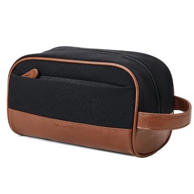 Vorspack Canvas Toiletry Bag - Water Resistant Travel Bag for Toiletries, Accessories, Gifts for Men - Black