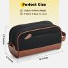 Vorspack Canvas Toiletry Bag - Water Resistant Travel Bag for Toiletries, Accessories, Gifts for Men - Black view 2