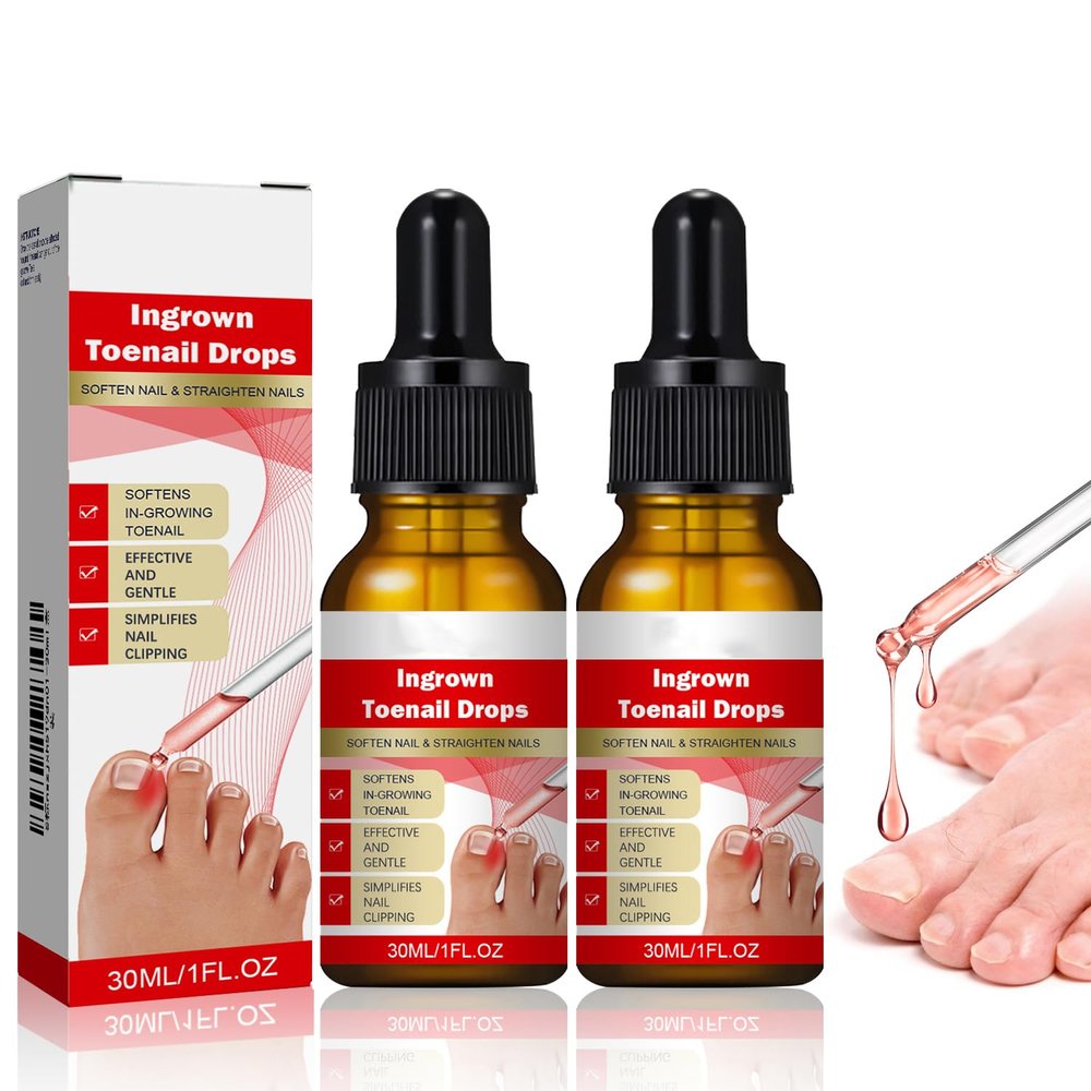 2PCS Ingrown toenail drops,Ingrown Toenail Relief,Easy Trim Ingrown Toenail Tools,Toenail Fluid With Silicone Gel Toe Caps Essential Oil Diffuser,Ingrown Toenail Reliever and Softener Kit