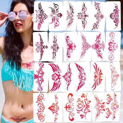 24-Sheet Naughty Temporary Tattoos - Sexy Flower Designs for Lower Back, Legs & Body - Waterproof Fun Body Art for Women & Girls