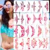 24-Sheet Naughty Temporary Tattoos - Sexy Flower Designs for Lower Back, Legs & Body - Waterproof Fun Body Art for Women & Girls view 1