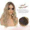 MORICHY Hair Topper for Women with Thinning Hair 20inch Long Wavy HairToppers with Bangs 6.5"x6.5" Large Base Synthetic Wiglets Ombre Dark Blonde view 2
