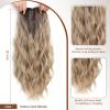 MORICHY Hair Topper for Women with Thinning Hair 20inch Long Wavy HairToppers with Bangs 6.5"x6.5" Large Base Synthetic Wiglets Ombre Dark Blonde view 4