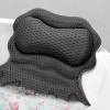SetSail Bath Pillow, Relaxing Bath Pillows for Tub Neck and Back Support Soft 4D Breathable Air Mesh Ergonomic Bathtub Pillow with 6 Strong Suction Cups and Hook Luxury Bathroom Accessories,Black view 1