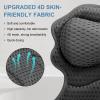 SetSail Bath Pillow, Relaxing Bath Pillows for Tub Neck and Back Support Soft 4D Breathable Air Mesh Ergonomic Bathtub Pillow with 6 Strong Suction Cups and Hook Luxury Bathroom Accessories,Black view 4