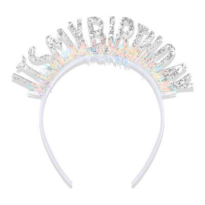 CIEHER Birthday Crown Tiara - It's My Birthday, Silver