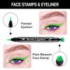 evpct 1Pcs Green Colored Winged Eyeliners Stamp, Green Flowers Face Stamps Makeup Eyeliner Eye Stamp Liners Tool Set Kit for Women Waterproof, Wing Eyeliner Stamp Figures Tool Wingliner Shapes, 09# view 3