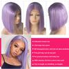 12 Inch Straight Bob Wig Human Hair 13x4 HD Frontal Lace Wig Pre Plucked 180% Density Light Purple Short Bob Wigs for Black Women Lilac Glueless Bob Lace Front Wigs Human Hair HD Transparent Lace Wig view 2