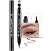 evpct 1Pcs Black Colored Winged Eyeliners Stamp, Black Flowers Face Stamps Makeup Eyeliner Eye Stamp Liners Tool Set Kit for Women Waterproof, Wing Eyeliner Stamp Figures Tool Wingliner Shapes, 03# view 1