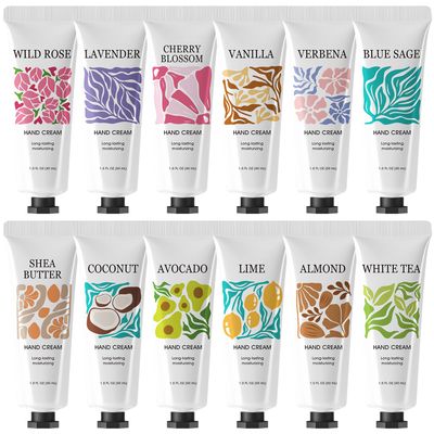 12 Pack Hand Cream Set for Dry Hands, Valentines Day Gifts for Her Galentines Day, Mini Hand Lotion Travel Size Hand Cream Bulk Gifts for Women, Bridesmaid Gifts Teacher Appreciation, Party Favors