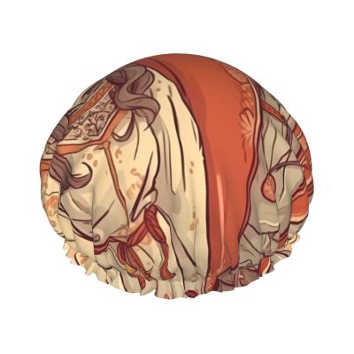 Lovely Young Couple Shower Cap for Women Men Waterproof Hair Cap with Elastic Band Double Layered Bath Caps Reusable Bathing Shower Caps for all Hair Types