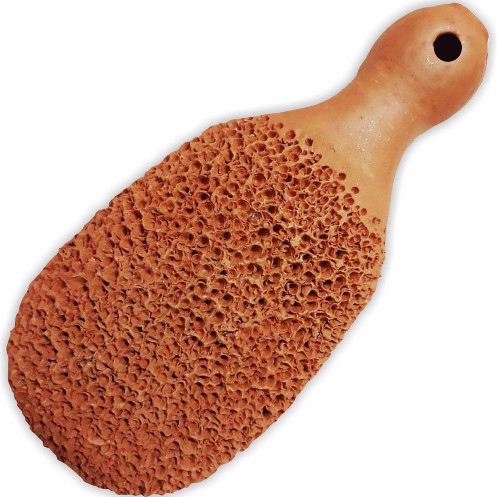 FootVital Pumice Stone for Feet Callus Remover - Terra-Cotta Foot Scrubber with 2 Sides, 100% Pure Natural Foot Pumice Stone, Pedicure Scrubber, Foot Exfoliator, Removes Calluses & Dead Skin