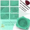Foldable Silicone Makeup Brush Cleaner Pad Bowl, YalsFTY Portable Mat Scrubber Cleaning Tool for Makeup Brushes (Green) view 3