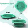 Foldable Silicone Makeup Brush Cleaner Pad Bowl, YalsFTY Portable Mat Scrubber Cleaning Tool for Makeup Brushes (Green) view 4