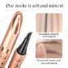2024 Upgrade Magic Eyebrow Pen, Contouring Pen Fine Stroke 3D Waterproof Microblading Eyebrow Pencil with 4-Fork-Tip Create Natural Hair-Like Brows Stay on All Day(02# Dark Coffee) view 2