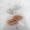 Antique silver or rose gold crystal hair clip clamp barrettes bridal (Crystal option: With crystals, Primary color: Rose gold/copper) view 1