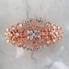 Antique silver or rose gold crystal hair clip clamp barrettes bridal (Crystal option: With crystals, Primary color: Rose gold/copper) view 2