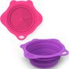 2PC Foldable Silicone Makeup Brush Cleaner Pad Bowls, YalsFTY Portable Mat Scrubber Cleaning Tool for Makeup Brushes (Purple and Rose) view 1