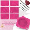 2PC Foldable Silicone Makeup Brush Cleaner Pad Bowls, YalsFTY Portable Mat Scrubber Cleaning Tool for Makeup Brushes (Purple and Rose) view 3