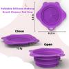 2PC Foldable Silicone Makeup Brush Cleaner Pad Bowls, YalsFTY Portable Mat Scrubber Cleaning Tool for Makeup Brushes (Purple and Rose) view 4