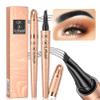 2024 Upgrade Magic Eyebrow Pen, Contouring Pen Fine Stroke 3D Waterproof Microblading Eyebrow Pencil with 4-Fork-Tip Create Natural Hair-Like Brows Stay on All Day(04# Black) view 1