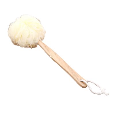 Leapiture Long Handle Shower Brush Back Scrubber Bath Scrubber Shower Accessory Body Wash Brush for Gentle Shower Exfoliation (White)