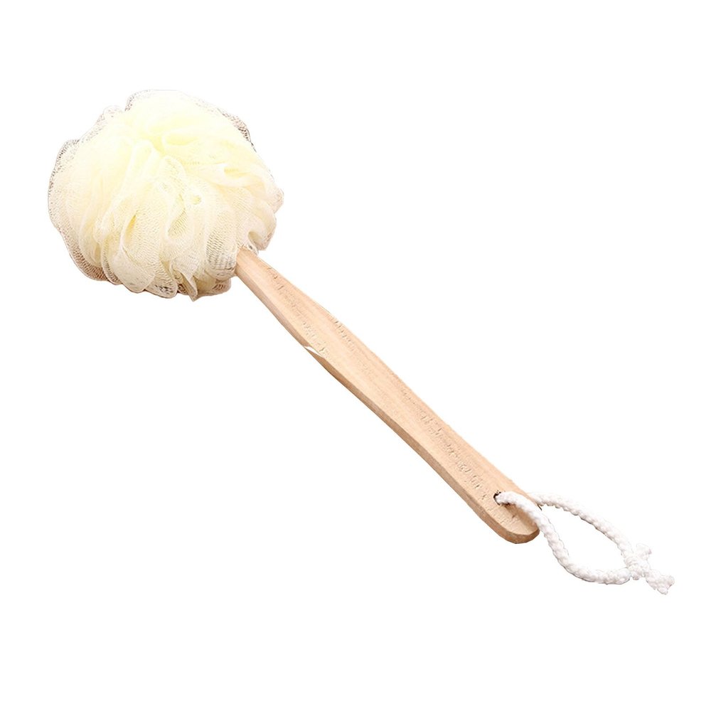 Leapiture Long Handle Shower Brush Back Scrubber Bath Scrubber Shower Accessory Body Wash Brush for Gentle Shower Exfoliation (White)