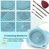 2PC Foldable Silicone Makeup Brush Cleaner Pad Bowls, YalsFTY Portable Mat Scrubber Cleaning Tool for Makeup Brushes (Khaki and Blue) view 3