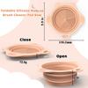 2PC Foldable Silicone Makeup Brush Cleaner Pad Bowls, YalsFTY Portable Mat Scrubber Cleaning Tool for Makeup Brushes (Khaki and Blue) view 4