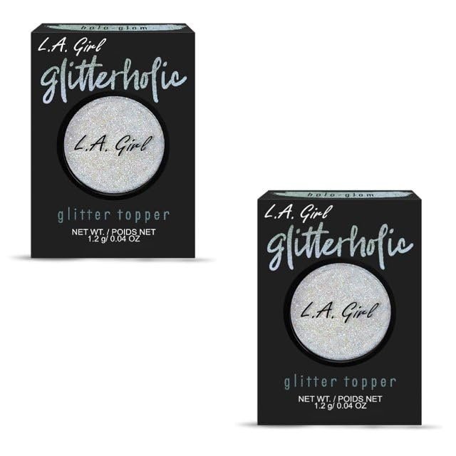 Pack of 2 L.A. Girl Glitterholic Glitter Topper, Holo-Glam GGP451