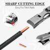 Bysku Lux German Grip Nail Clippers for Men, 2024 New Luxurious Ultra Sharp Nail Clippers, Professional Extra Large Heavy Duty Toe Clippers for Seniors with Catcher File view 2