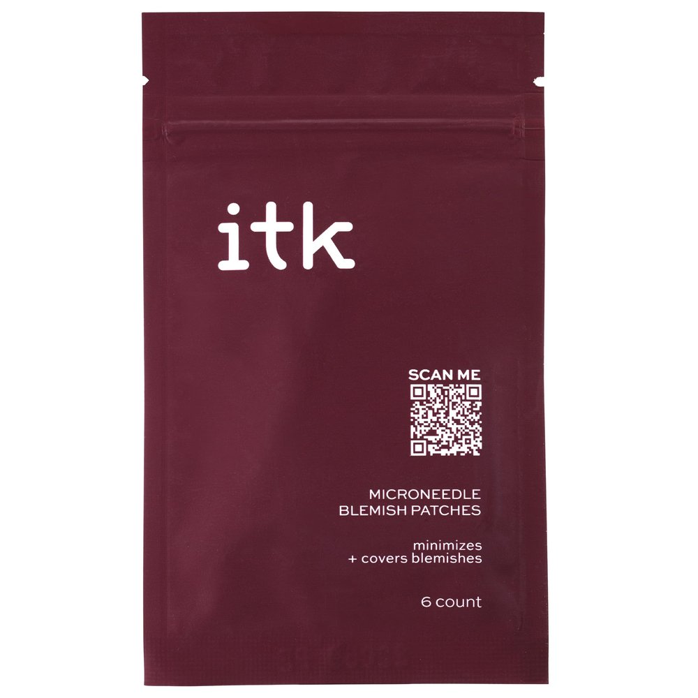 ITK Microneedle Blemish Pimple Patches with Aloe Vera - Blemish Spot Treatment - Reduces Appearance of Blemishes + Dark Spots - Soothes + Heals Skin - Oil-Free for All Skin Types - 6 Count Packet