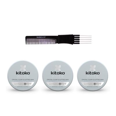 yper Affinage Asp Luxury Kitoko Arte Crystal Clear Sculpting Wax (2.6 oz) with Teasing Comb Pack 3