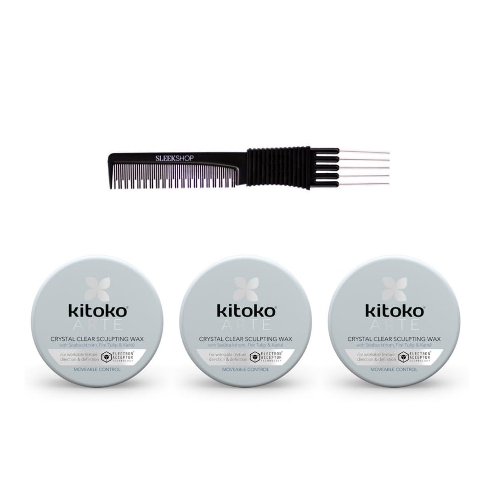 yper Affinage Asp Luxury Kitoko Arte Crystal Clear Sculpting Wax (2.6 oz) with Teasing Comb Pack 3