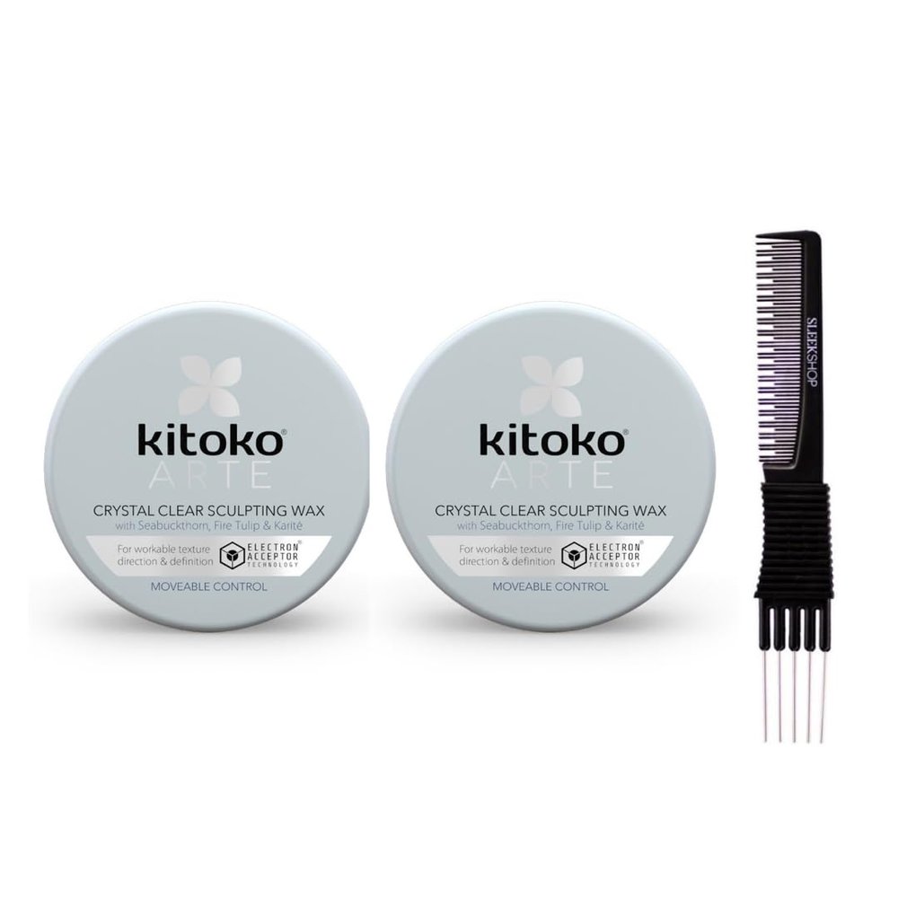 yper Affinage Asp Luxury Kitoko Arte Crystal Clear Sculpting Wax (2.6 oz) with Teasing Comb Pack 2