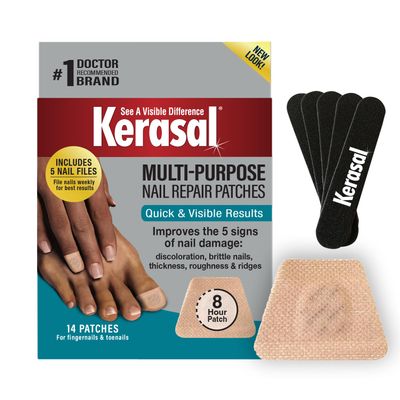 Kerasal Multi-Purpose Patches for Nail Repair for Damaged Nails, 14ct and Pack of 5 Files