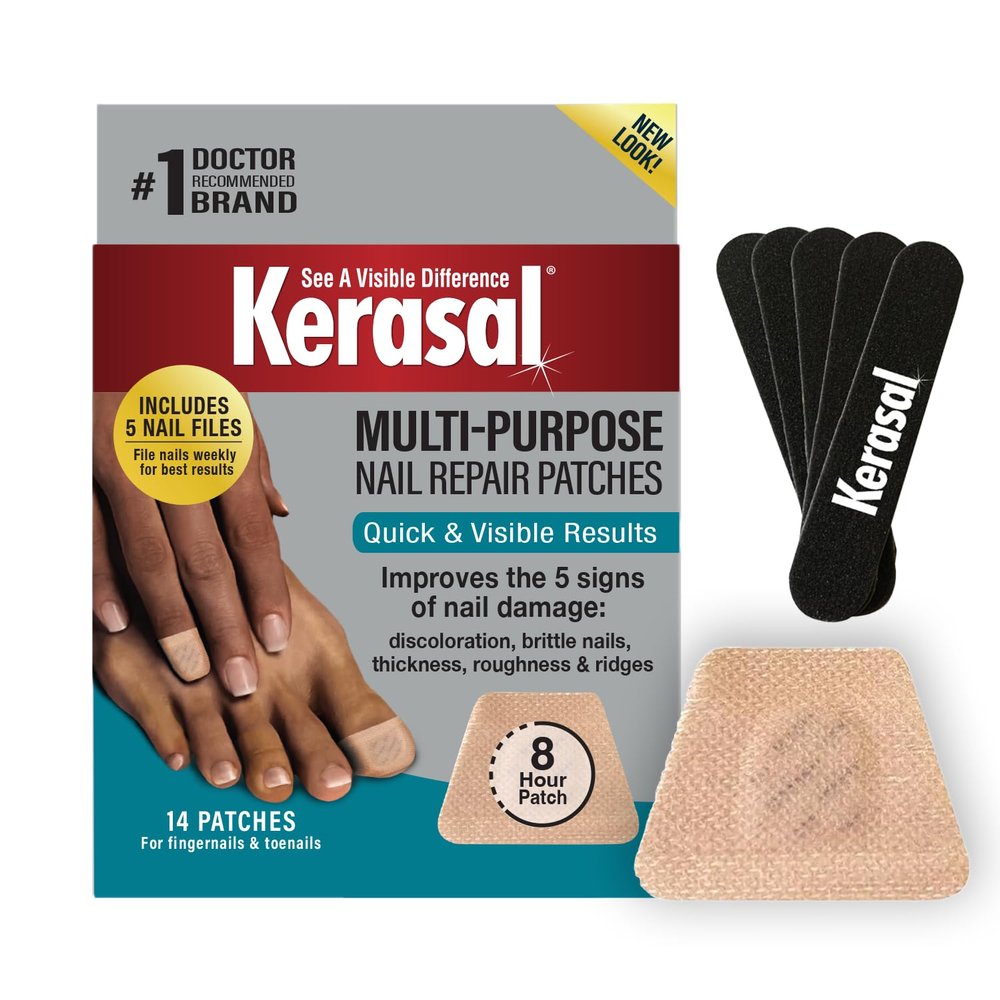 Kerasal Multi-Purpose Patches for Nail Repair for Damaged Nails, 14ct and Pack of 5 Files