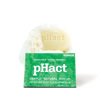 ANDREW LESSMAN pHact Moisture-Rich, Soap-Free Cleansing Bar Hint of Mint. Natural Skin pH. All Skin Types - Even Sensitive Skin. Hypoallergenic. Dermatologist Tested. 12 Pack 4.25 oz each