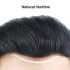 ULTRAWAVE Toupee Toupee for Men Thin Skin V-Looped PU Base Hair Pieces for Men Straight Human Hair Men's Toupee Natural Black Hair Mens Wigs (Color : 17x19cm) view 4