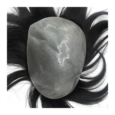 Toupee Toupee for Men Human Hair Wigs Durable Male Hair Prosthesis Full PU Super Thin 0.04-0.06mm Skin Mens Toupee Hair Replacement System #1B Off Black Mens Wigs ( Color : Straight 1B 130% , Size : 6
