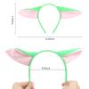 GAFATORY Alien Ears Headband Animal Ears and Horns Headband Adult Plush Cute Ears Headbands Halloween Christmas Festival Theme Party Animal Cosplay Costume Green Headbands for Women view 2