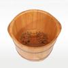 GenSDH Foot Tub Wooden Foot Basin Foot Tub Spa/Bath/Bucket with Handle and Home Soaking Basin Oak Wood Acupuncture Points Massage Foot Bath Wooden Bucket Foot Spa Household Wash Ba view 1