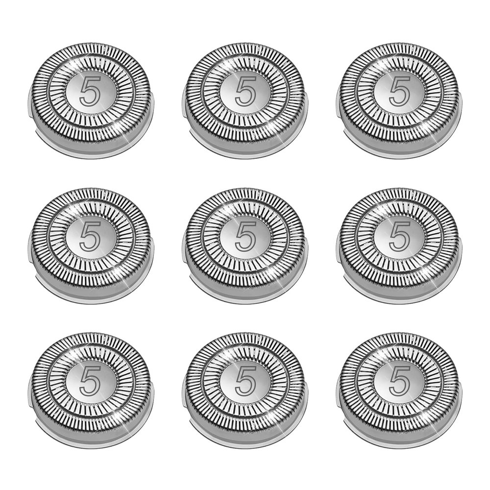 9 Pack SH50 Replacement Head Compatible with Philips Norelco Series 5000 Upgraded SH50 Compatibility Double blades for norelco 5000 replacement heads.