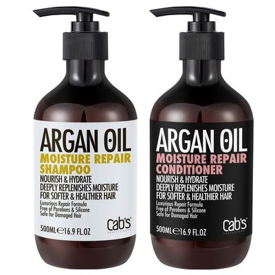 Cab's Argan Oil Shampoo and Conditioner Set for Women and Men - Best Gift for Damaged, Thinning Hair, Curly or Frizzy Hair - Paraben Free 2 x 16.9 fl oz