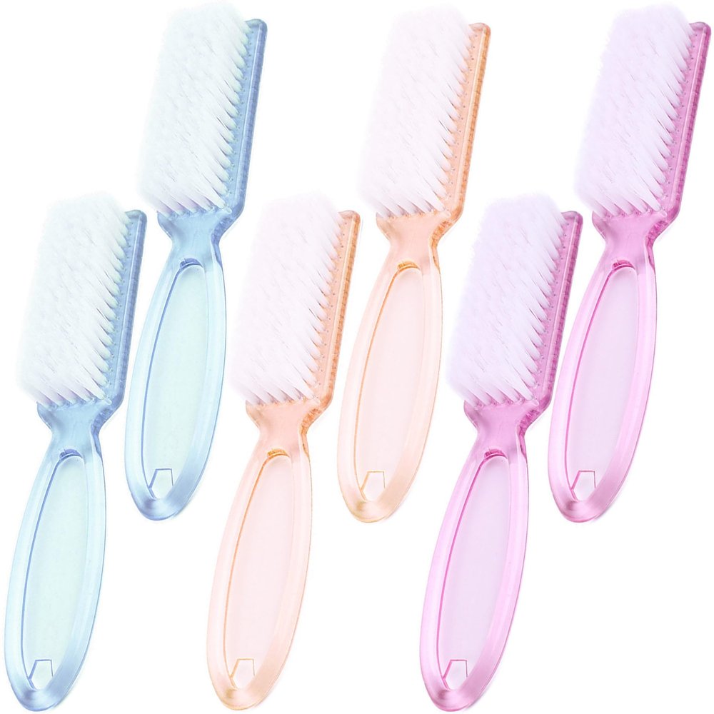 6 PCS Handle Grip Nail Brush,Hand Fingernail Cleaner Brush Manicure Tools Scrub Cleaning Brushes for Toes and Nails Cleaner (Multicolor)