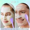 Amabro 2PCS Manual Facial Cleansing Brush, Silicone Facial Mask Applicator 2 in 1 Face Mask Brush Face Scrubber Tool for Exfoliating Massaging Makeup Skincare Removal(Purple, Gray) view 2