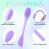 Amabro 2PCS Manual Facial Cleansing Brush, Silicone Facial Mask Applicator 2 in 1 Face Mask Brush Face Scrubber Tool for Exfoliating Massaging Makeup Skincare Removal(Purple, Gray) view 4