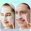 Amabro 2PCS Manual Facial Cleansing Brush, Silicone Facial Mask Applicator 2 in 1 Face Mask Brush Face Scrubber Tool for Exfoliating Massaging Makeup Skincare Removal(Pink, Green) view 2