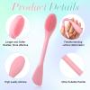Amabro 2PCS Manual Facial Cleansing Brush, Silicone Facial Mask Applicator 2 in 1 Face Mask Brush Face Scrubber Tool for Exfoliating Massaging Makeup Skincare Removal(Pink, Green) view 4